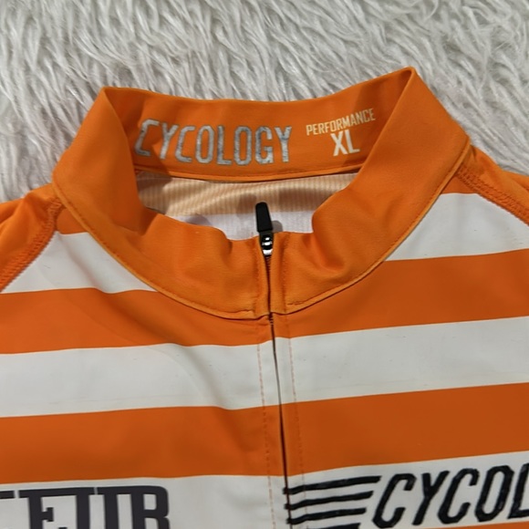 Cycology men’s orange cycling full zipper jersey size xl - Picture 3 of 5